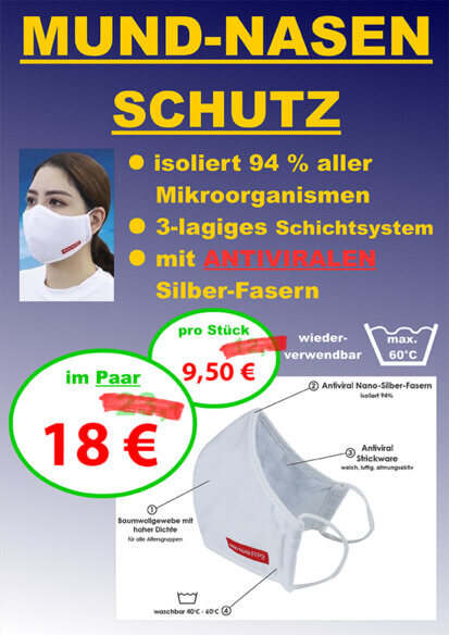 Mund-Nasen Schutz reduziert - jetzt im Sanitätshaus Emmerich